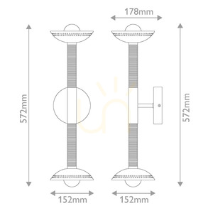 Arden LED-Wandleuchte – 2 Lichtquellen – Mattschwarz mit Nussbaumfurnier, Elstead small 4
