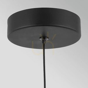 Kleine Arden LED-Pendelleuchte – Mattschwarz mit Nussbaumfurnier, Elstead small 4