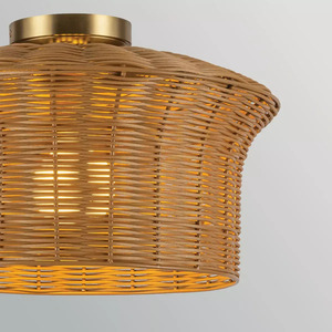 Kai Deckenleuchte – 1 Lichtquelle – gebürstetes Gold, Rattan Elstead small 3