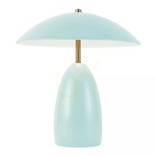 Prüfen Poppy Medium LED-Tischlampe – Hellblau von Elstead