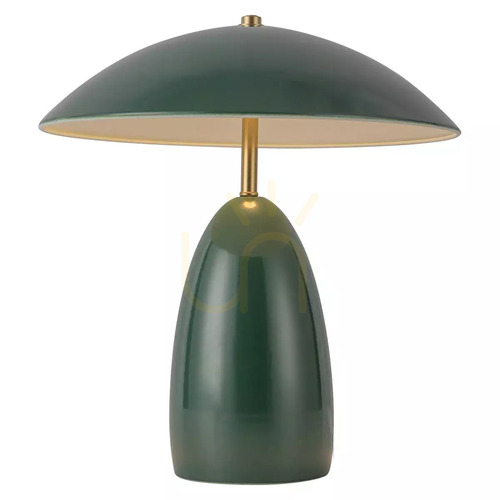 Prüfen Poppy Medium LED-Tischlampe – Dunkelgrün Elstead