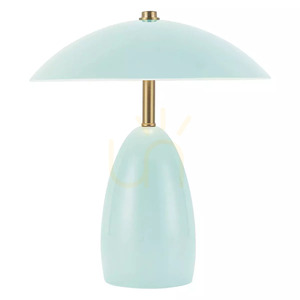 Kleine kabellose LED-Akku-Tischleuchte Poppy - Hellblau Elstead small 1