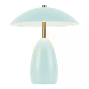 Kleine kabellose LED-Akku-Tischleuchte Poppy - Hellblau Elstead small 2