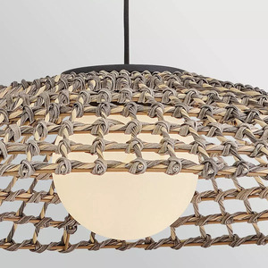 Arlen extragroße Außen-Pendelleuchte – 1 Lichtquelle – Schwarz, Rattan Elstead small 6