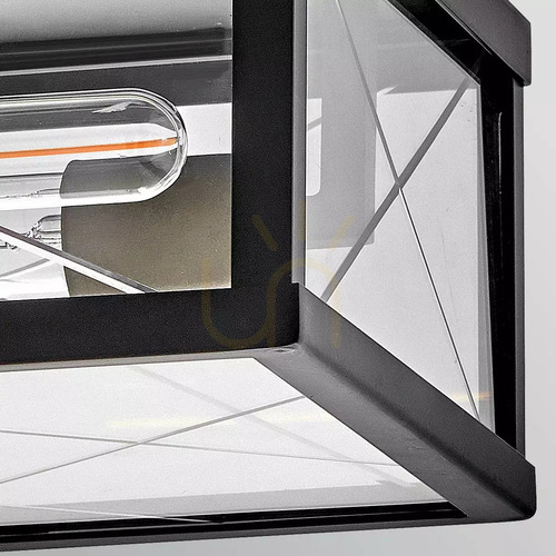 Prüfen Monte Außen-Deckenleuchte – 2 Lichtquellen – Schwarz Elstead