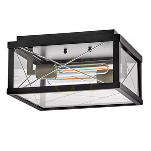 Monte Außen-Deckenleuchte – 2 Lichtquellen – Schwarz Elstead small 0
