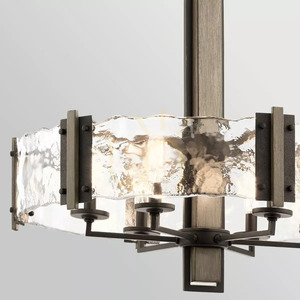 Aberdeen Kronleuchter – 6 Lichtquellen – gealterte Holzoptik Grau, Altbronze Elstead small 2