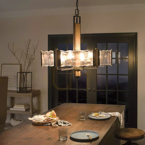 Aberdeen Kronleuchter – 6 Lichtquellen – gealterte Holzoptik Grau, Altbronze Elstead small 7