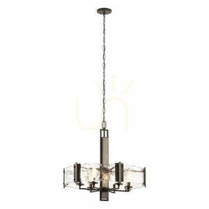 Aberdeen Kronleuchter – 6 Lichtquellen – gealterte Holzoptik Grau, Altbronze Elstead small 0