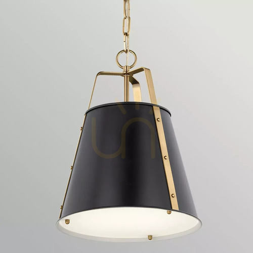 Prüfen Etcher mittelgroße Pendelleuchte – 1 Lichtquelle – Schwarz, Champagner-Bronze Elstead