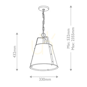 Etcher mittelgroße Pendelleuchte – 1 Lichtquelle – Champagner-Bronze Elstead small 6