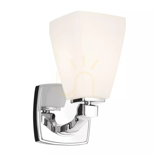 Prüfen Marant Wandleuchte – 1 Lichtquelle – Poliertes Chrom – Opal-Schirm von Elstead