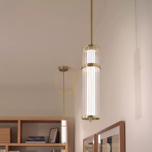 Prüfen Riven LED-Pendelleuchte – Champagner-Bronze Elstead