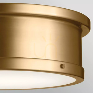 Große Deckenleuchte Serca - 3 Lichtquellen - Naturmessing gebürstet Elstead small 1