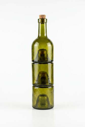 Prüfen Ölflaschen-Set 3-teilig Glas olivgrün BAZAR BIZAR