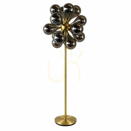 Prüfen Stehlampe BAZAR BIZAR Rauchbraun Glas Metall 166 cm