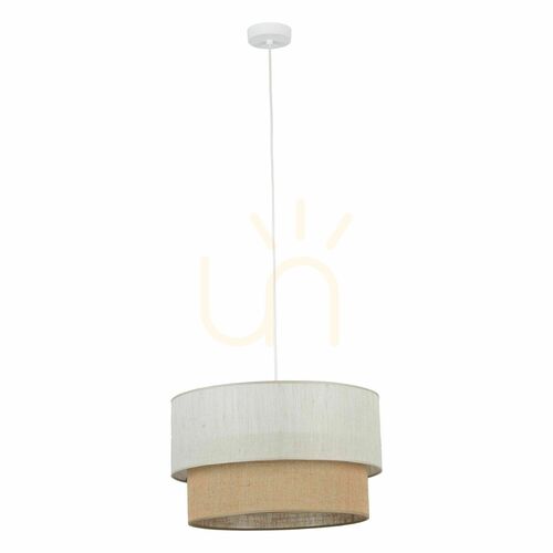 Prüfen Duo Leinen-Jute-Pendelleuchte 1 Xe27  450