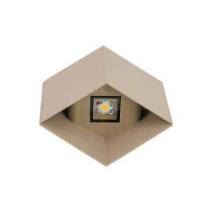 LED-Wandleuchte „Cube“ in Beige, Schutzart IP54 small 4