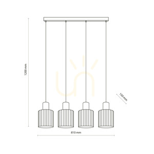 TK-Lighting SIERRA WOOD 11802 Pendelleuchte, 4×E27, cognacfarbenes Glas small 8