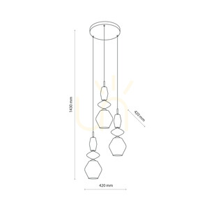 Zen Sabia Fuso White Pendelleuchte, 3 Xe14, Kreis small 8