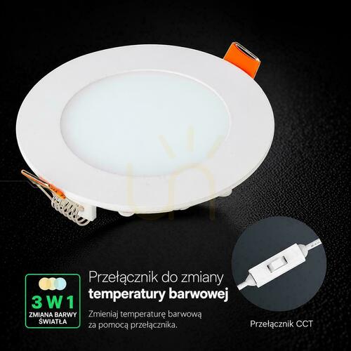Prüfen LED-Einbaupanel V-TAC PRO VT-1207CCT rund 170 mm 12 W 1150 lm 3000K/4000K/6500K weiß