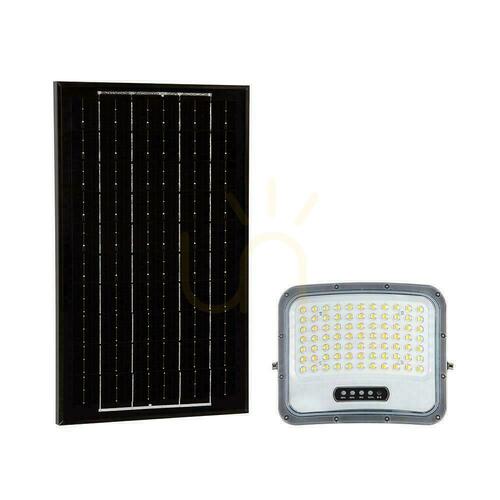Prüfen V-TAC 12-W-Solar-LED-Flutlicht mit Fernbedienung und automatischer Zeitschaltuhr, IP65, schwarz, CCT VT-105W 3000 K–4500 K–6500 K, 2000 lm