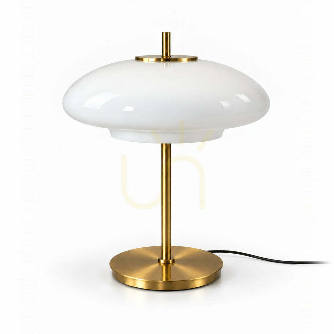 Aussicht Tischlampe BAZAR BIZAR Alba M Weißgold Glas Metall 32 cm Tischlampe BAZAR BIZAR Alba M Weißgold Glas Metall 32 cm