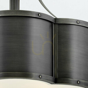 Chance Deckenleuchte Quintiesse 3 x E27, Ø 45,7 cm, geschwärztes Messing, Opalglas small 4