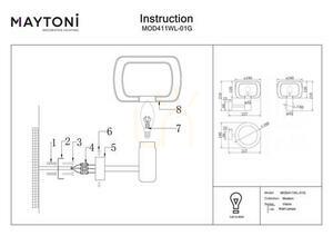 Goldene Glas-Wandleuchte Vision E14 MOD411WL-01G Maytoni small 10