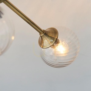 Endon Allegra Deckenleuchte Antik-Messing 6×E14 Glas Ø64 cm small 1