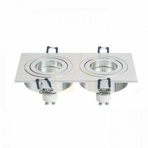 Prüfen Einbauleuchte PASADENA GU10 SQ II 2xGU10 gebürstetes Aluminium 230 V