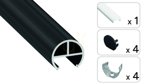 TEKKNI BOVL-Set, Schwarz, mattierter Schirm, 3 m small 1