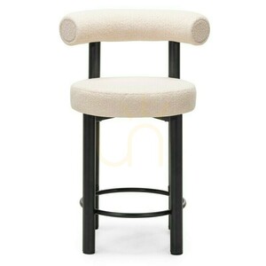 2er-Set PERER-Barhocker, beige mit schwarzen Beinen, aus Bouclé-Stoff; Mindestbestellmenge – 2 Stück, Nova Nook small 4