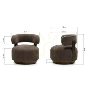 DOUX Lounge-Sessel, abgerundete Formen, Farbe Espresso, Nova Nook Nussbaum small 8