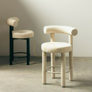 2er-Set PERRIER 2.0 Barhocker, beige, aus Bouclé-Stoff, Mindestbestellmenge – 2 Stück, Nova Nook small 1