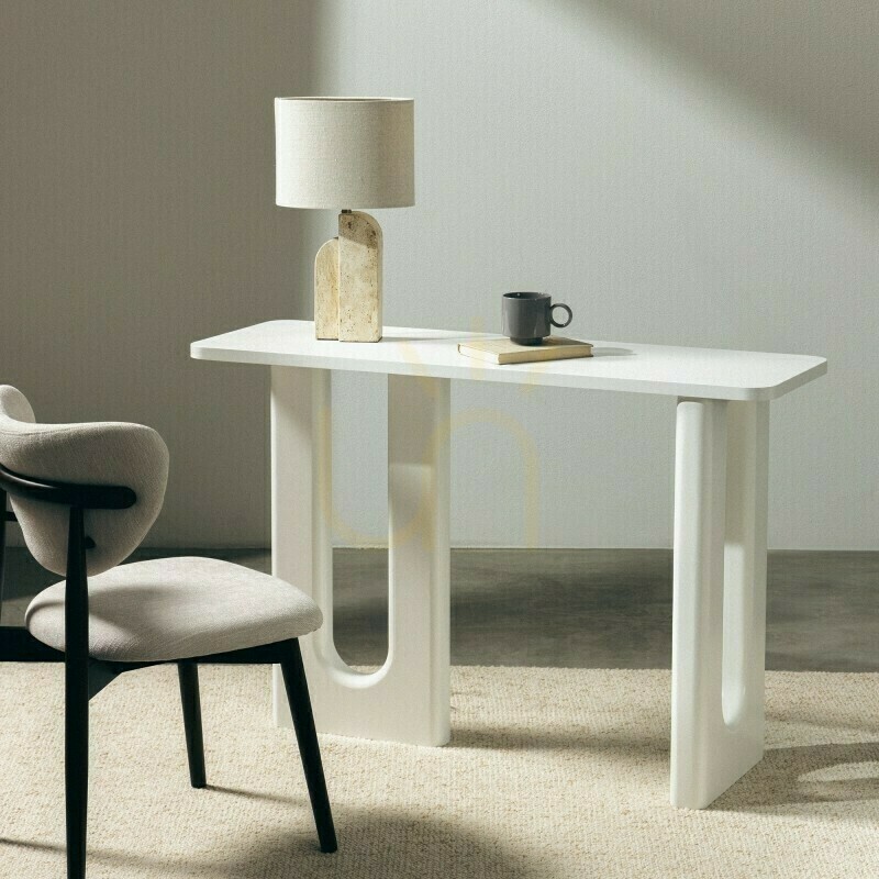 Aussicht RICHI 120 cm Schreibtisch/Konsole, Weiß, mit Nova Nook Curves RICHI 120 cm Schreibtisch/Konsole, Weiß, mit Nova Nook Curves