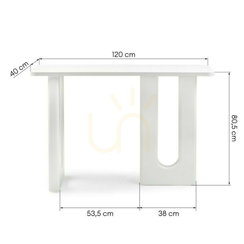 Vorschau RICHI 120 cm Schreibtisch/Konsole, Weiß, mit Nova Nook Curves RICHI 120 cm Schreibtisch/Konsole, Weiß, mit Nova Nook Curves