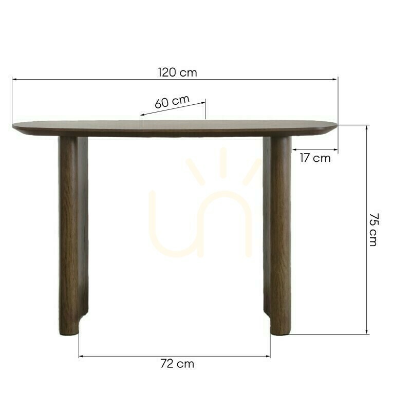 Aussicht MIRA 120 cm Schreibtisch/Konsole, dunkle Eiche von Nova Nook MIRA 120 cm Schreibtisch/Konsole, dunkle Eiche von Nova Nook