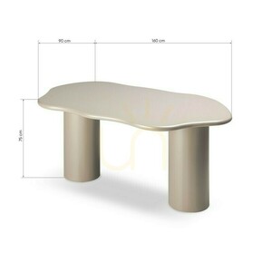 LUXE 160 cm Esstisch, Dunkelbeige, abgerundete Formen von Nova Nook 5 LUXE 160 cm Esstisch, Dunkelbeige, abgerundete Formen von Nova Nook small 5