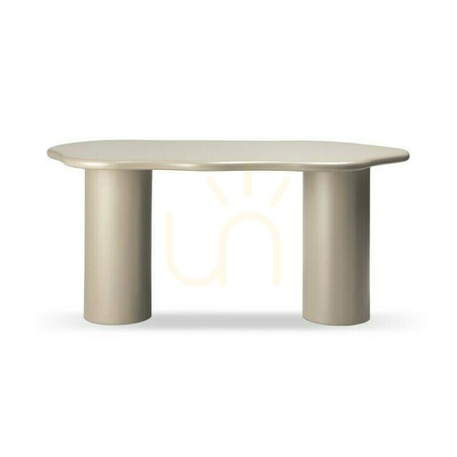 Prüfen LUXE 160 cm Esstisch, Dunkelbeige, abgerundete Formen von Nova Nook