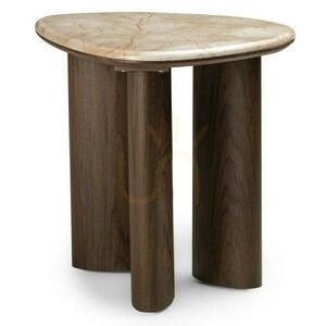 Beistelltisch „ELLE“, 44 cm, dunkles Nussbaumholz/Nova-Nook-Marmor small 5