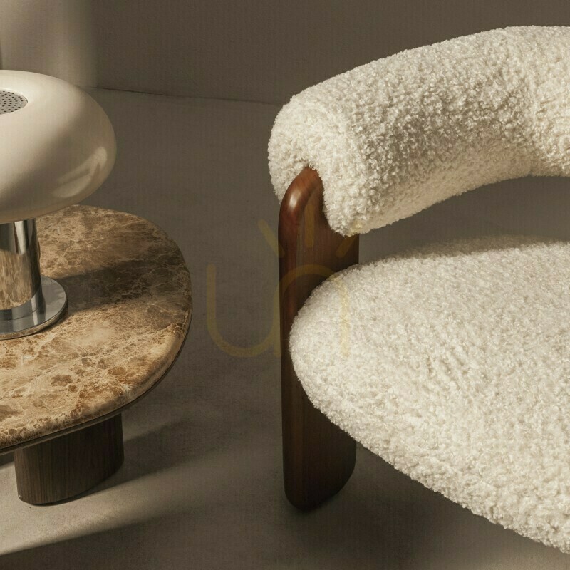 Vorschau LOLE Sessel, Creme/Walnuss, Nova Nook Bouclé LOLE Sessel, Creme/Walnuss, Nova Nook Bouclé