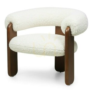 LOLE Sessel, Creme/Walnuss, Nova Nook Bouclé 3 LOLE Sessel, Creme/Walnuss, Nova Nook Bouclé small 3