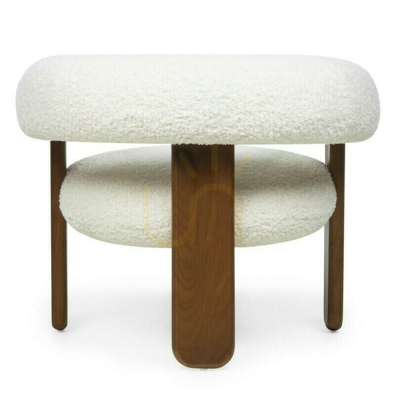 Vorschau LOLE Sessel, Creme/Walnuss, Nova Nook Bouclé LOLE Sessel, Creme/Walnuss, Nova Nook Bouclé