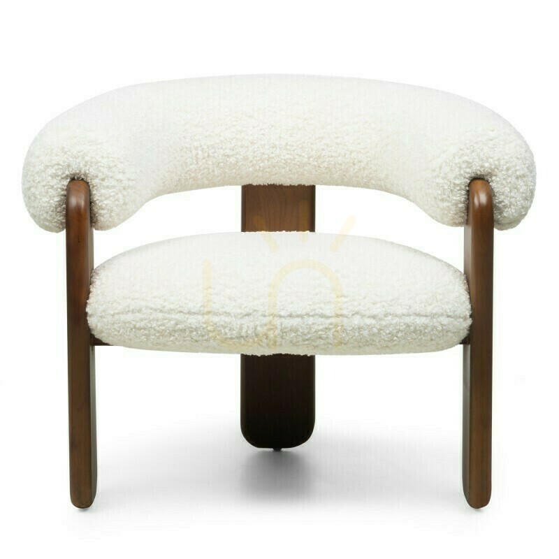 Prüfen LOLE Sessel, Creme/Walnuss, Nova Nook Bouclé LOLE Sessel, Creme/Walnuss, Nova Nook Bouclé
