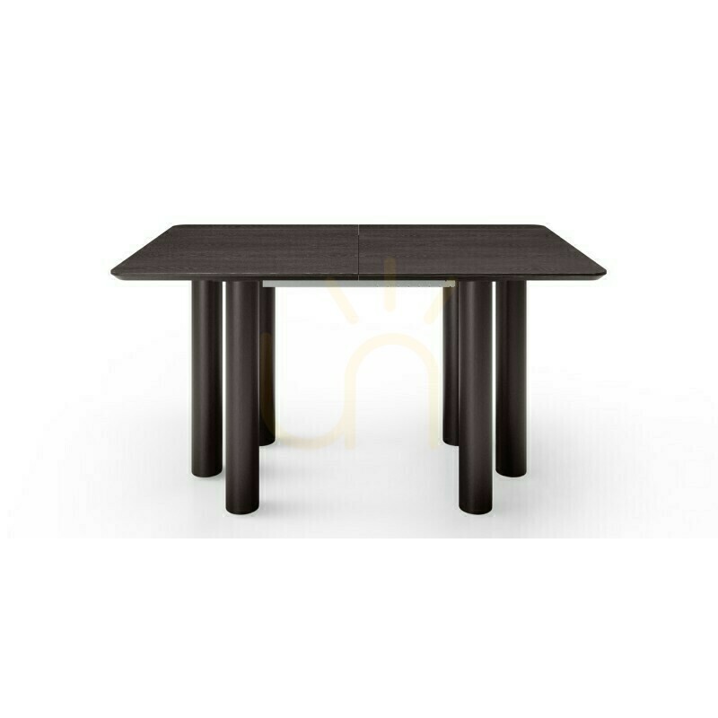 Zeige OAL Ausziehbarer Tisch 140–200 cm, Eichenfurnier, Schwarz, Buchenholz, abgerundete Nova-Ecke OAL Ausziehbarer Tisch 140–200 cm, Eichenfurnier, Schwarz, Buchenholz, abgerundete Nova-Ecke