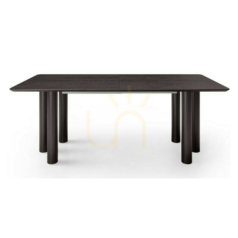 Prüfen OAL Ausziehbarer Tisch 140–200 cm, Eichenfurnier, Schwarz, Buchenholz, abgerundete Nova-Ecke OAL Ausziehbarer Tisch 140–200 cm, Eichenfurnier, Schwarz, Buchenholz, abgerundete Nova-Ecke