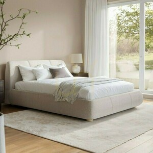OVIN Polsterbett, 160 x 200 cm, mit Rahmen und Stauraum, hellbeige, Nova Nook small 1