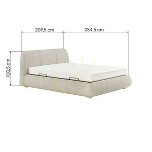 OVIN Polsterbett, 160 x 200 cm, mit Rahmen und Stauraum, hellbeige, Nova Nook small 2