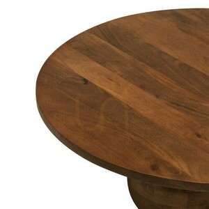MORELO 100 cm Couchtisch, rund, aus Mangoholz, in dunklem Nussbaum, mit abgerundeten Formen, Nova Nook small 3